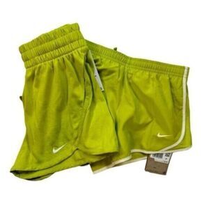 NWT NIKE Girls 2 Pair Lime Green Shorts Dri Fit - Training/Running - Size Small